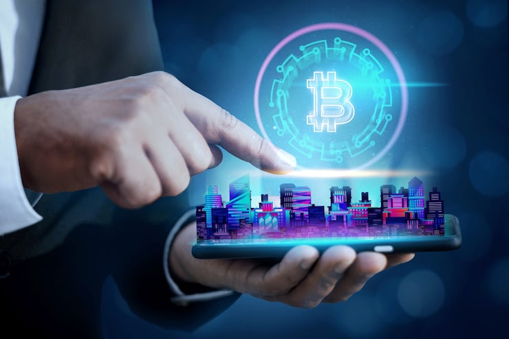 Beautiful Cryptocurrency Hologram Design 23 2149250217