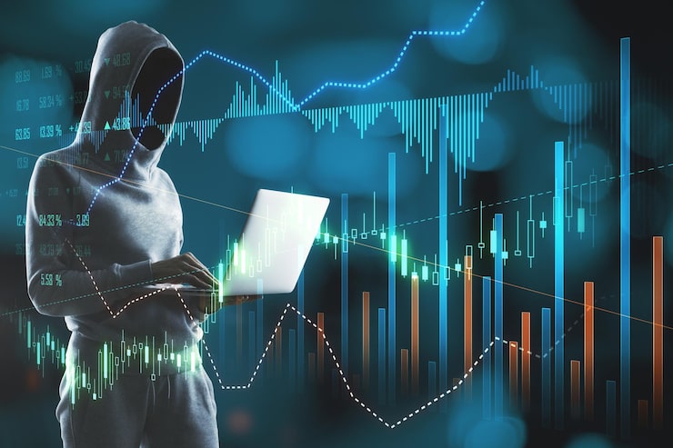 Hacker Using Laptop Computer With Creative Glowing Forex Graph Blurry Bokeh Background Market Analysis Trade Concept 670147 82816