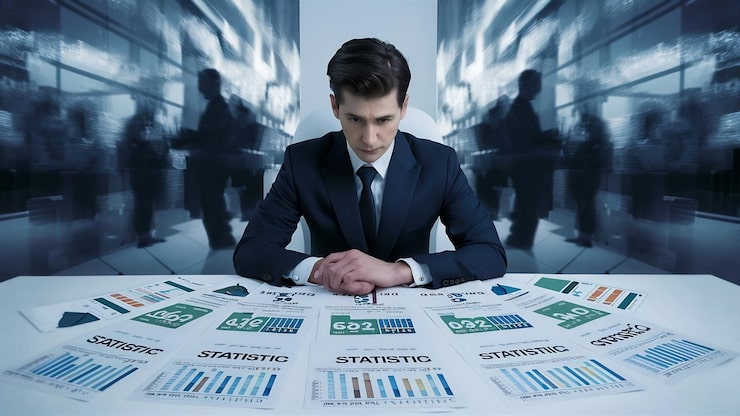 Statistic Documents With Pensive Businessman Blurred Background 926199 3770471