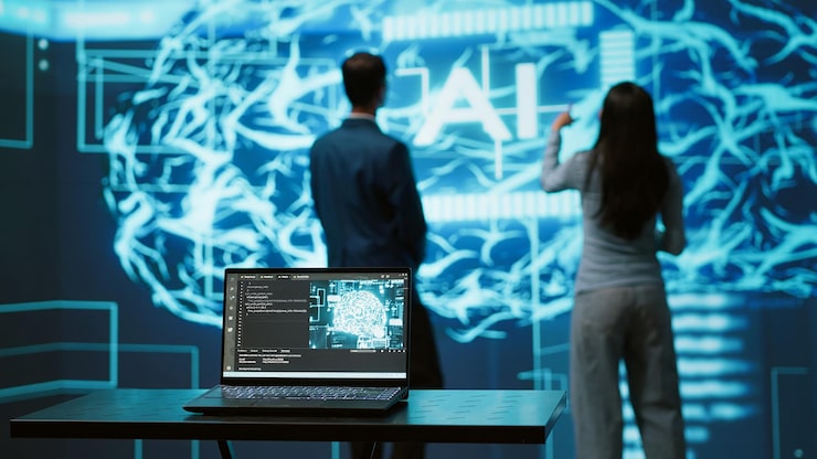It Professionals Using Artificial Intelligence Augmented Reality Hologram 482257 91045