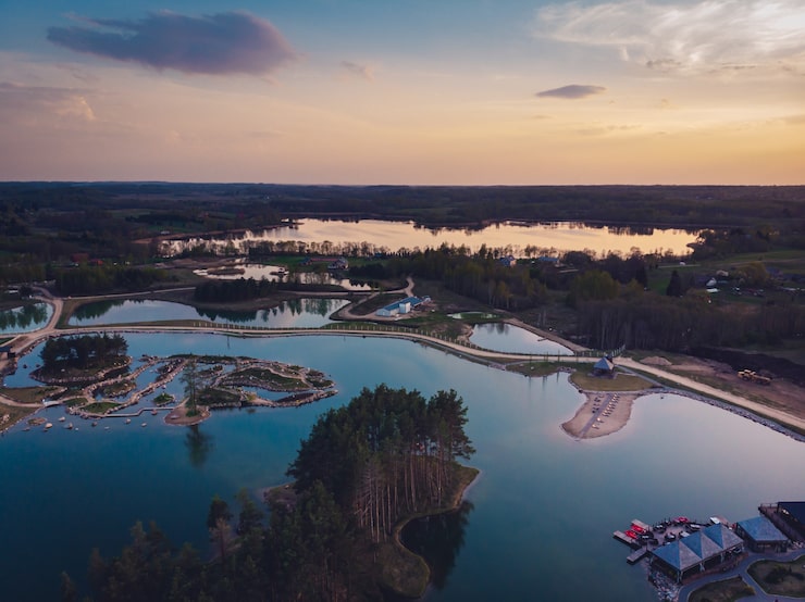Breathtaking View Lakes Forests Sunset 181624 13706